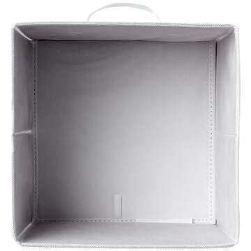 Amazon Basics Cube Organizer Storage Bins Handles, Collapsible Fabric, Pack of 6, 10.5"x10.5"x11", White