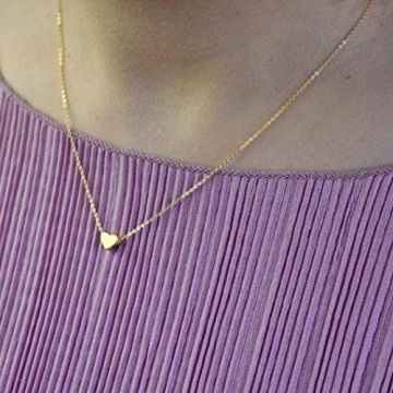 Befettly Tiny Heart Necklace 14K Gold Plated