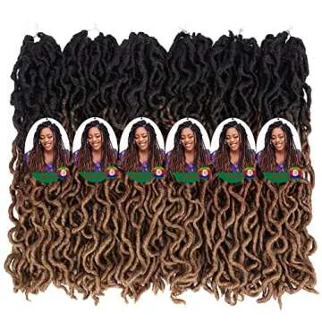 18 Inch Goddess Faux locs Crochet Hair 6 Packs/Lot Soft Gypsy Locs Wavy Crochet Braids Dreadlocks 3 ...