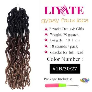 Goddess Faux Locs Crochet Hair 18 Inch 6 Packs Soft Braids