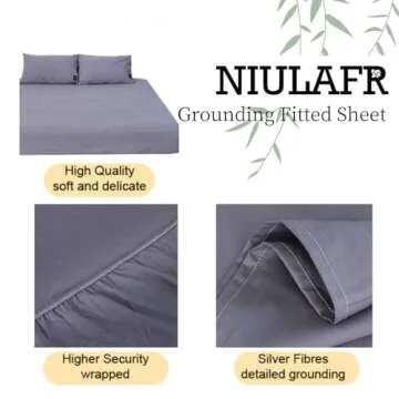 Grounding Sheets,Grounding Fitted Sheet,with15 Feet Grounding Cord,Grounding Bed Cover for Efficient...