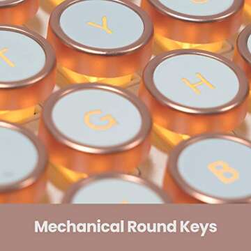 Azio Retro Compact Keyboard (Posh) - Bluetooth Wireless/USB Wired Vintage Backlit White Leather Mechanical Keyboard with Arm Rest for Mac and PC (MK-RCK-L-02-US)