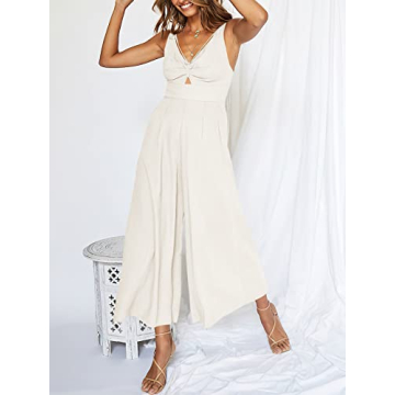 Elegant Summer Wide Leg Linen Jumpsuit for Comfort and Style