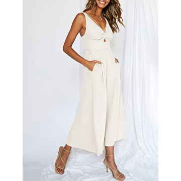 Elegant Summer Wide Leg Linen Jumpsuit for Comfort and Style