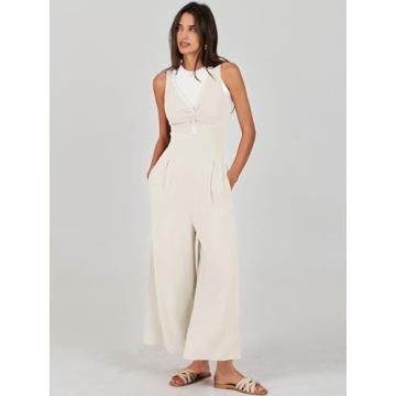 Elegant Summer Wide Leg Linen Jumpsuit for Comfort and Style