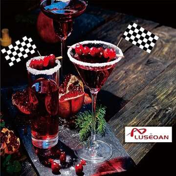 Checkered Black and White Racing Toothpick Flag Race Car Small Mini Cocktail Fruit Cupcakes Toppers Food Stick Flags Decorations,100 Pack