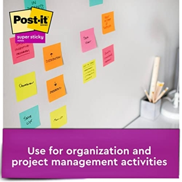 Post-it Super Sticky Notes - Vibrant Colors for Organization