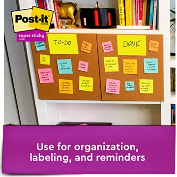 Post-it Super Sticky Notes - Vibrant Colors for Organization