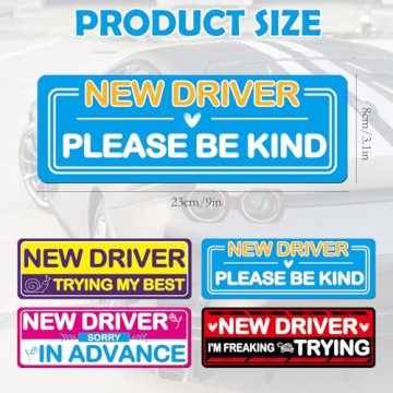 4Pcs Student Driver Magnetic Car Stickers for Beginners