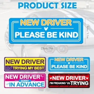 4Pcs Student Driver Magnetic Car Stickers for Beginners