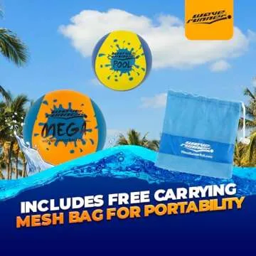 Wave Runner Soft Foam Water Skipping Ball | 2-Pack Bundle | Speed Duo Set Includes Two Water Bouncing Balls Mega Ball & Grip Ball | Great Summer Toy for Beach Swimming Pool River Lake (2 Large Balls)