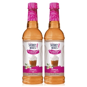 Jordan's Skinny Syrups Sugar Free Coffee Syrup, Vanilla Flavor Drink Mix, Zero Calorie Flavoring for...