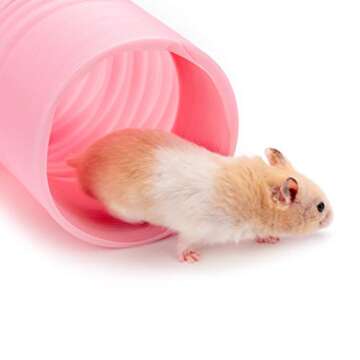 Niteangel Small Pet Fun Tunnel, 39 x 4 inches - Fit Adult Ferrets and Rats (Pink)