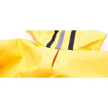 SPOT Rainy Days Slicker - Yellow Dog Rain Jacket With Hood, Reflective Strip for Safety, Leash Hole & Adjustable Velcro Belly Strap, 100% Polyester Water Resistant Pet Raincoat - Medium, 13in Long