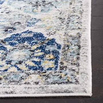 SAFAVIEH Madison Collection Runner Rug in Ivory & Aqua