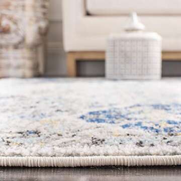 SAFAVIEH Madison Collection Runner Rug in Ivory & Aqua