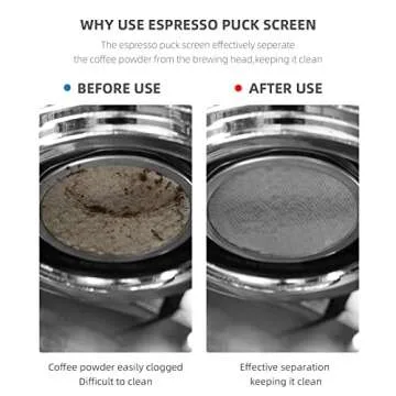 MHW-3BOMBER 58.5mm Espresso Puck Screen with Round Hole Espresso Filter 0.8mm Thickness Stainless Steel Coffee Reusable Filter for Bottomless Portafilter Filter Basket FG5590-OS