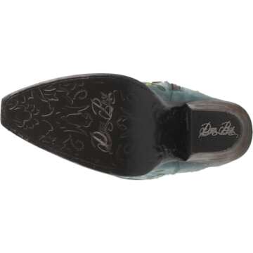 Dan Post Womens Flower Child Embroidered Snip Toe Dress Boots Over the Knee High Heel 3" & Up - Blue - Size 8.5 M