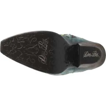 Dan Post Womens Flower Child Embroidered Snip Toe Dress Boots Over the Knee High Heel 3" & Up - Blue - Size 8.5 M