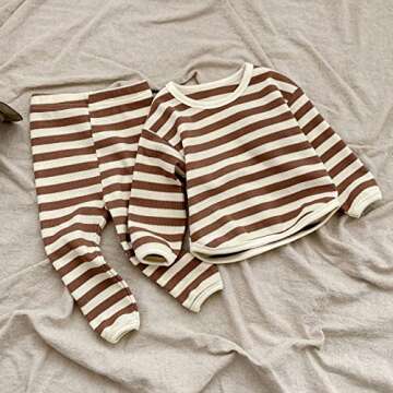 RSRZRCJ Waffle Knit Toddler Clothes Baby Outfits Unisex Long Sleeve Rib Pullover Shirt and Pants Set...