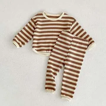 Waffle Knit Toddler Outfit Set for Boys and Girls