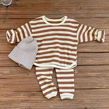 Waffle Knit Toddler Outfit Set for Boys and Girls