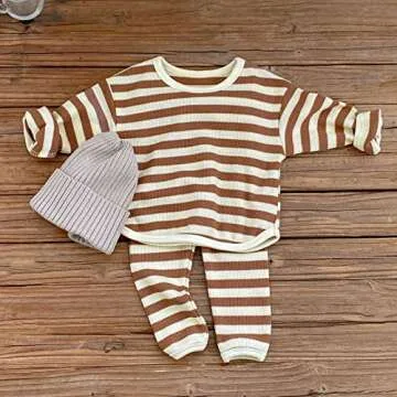 Waffle Knit Toddler Outfit Set for Boys and Girls