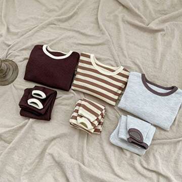 Waffle Knit Toddler Outfit Set for Boys and Girls