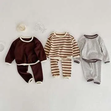 Waffle Knit Toddler Outfit Set for Boys and Girls