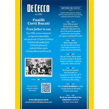 De Cecco Fusilli Corti Bucati Pasta for Delicious Meals