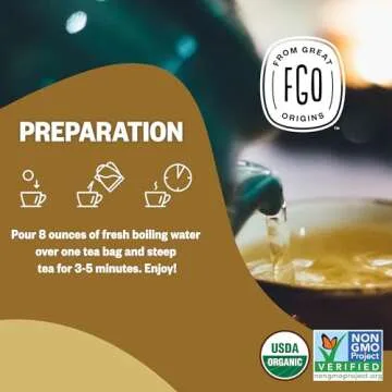 FGO Organic Chamomile Tea Bags - Caffeine Free Relaxation