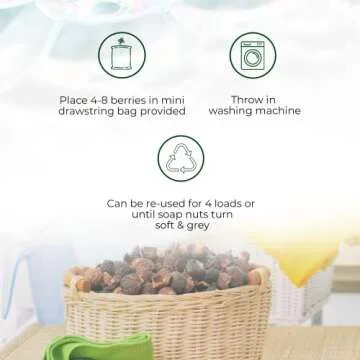 Soap Nuts Berries for Laundry 330 Loads Over 2.2 Lbs - Hypoallergenic & Unscented Laundry Soap Nuts Bulk - Natures Alternative Soap Nuts Laundry Detergent with Burlap Backpack - Natural & Eco-Friendly