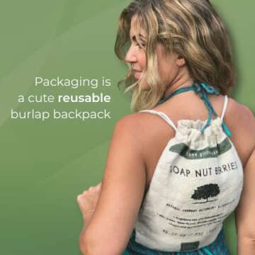 Soap Nuts Berries for Laundry 330 Loads Over 2.2 Lbs - Hypoallergenic & Unscented Laundry Soap Nuts Bulk - Natures Alternative Soap Nuts Laundry Detergent with Burlap Backpack - Natural & Eco-Friendly