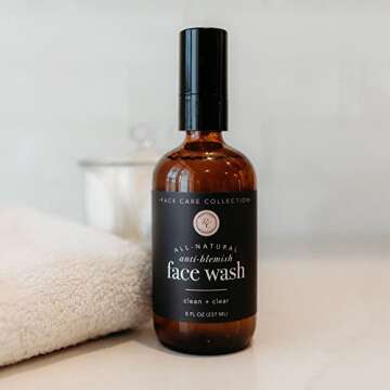 Rowe Casa Organics Anti-Blemish Gentle Face Wash, All-Natural Cleansing Face Wash for All Skin Types, Helps Mostriuze and Refresh Skin while Combating Breakouts, 8 FL OZ