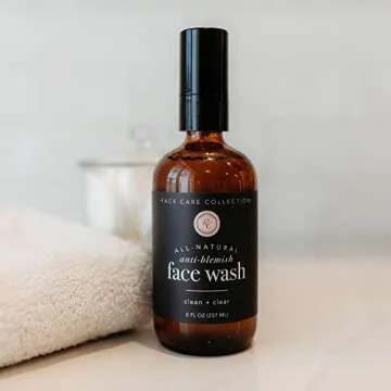 Rowe Casa Organics Anti-Blemish Gentle Face Wash, All-Natural Cleansing Face Wash for All Skin Types, Helps Mostriuze and Refresh Skin while Combating Breakouts, 8 FL OZ