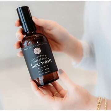 Rowe Casa Organics Anti-Blemish Gentle Face Wash, All-Natural Cleansing Face Wash for All Skin Types, Helps Mostriuze and Refresh Skin while Combating Breakouts, 8 FL OZ