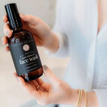 Rowe Casa Organics Anti-Blemish Gentle Face Wash, All-Natural Cleansing Face Wash for All Skin Types, Helps Mostriuze and Refresh Skin while Combating Breakouts, 8 FL OZ