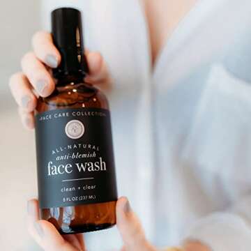 Rowe Casa Organics Anti-Blemish Gentle Face Wash, All-Natural Cleansing Face Wash for All Skin Types, Helps Mostriuze and Refresh Skin while Combating Breakouts, 8 FL OZ