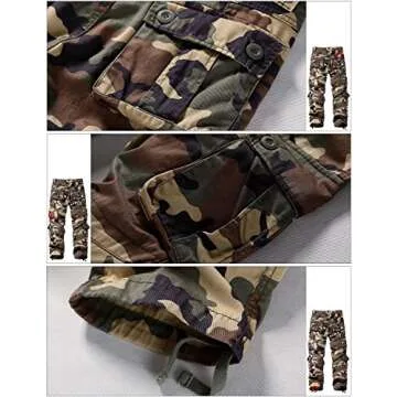 Match Men's Wild Cargo Pants #3357(Khaki camo,32)