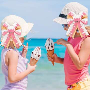 Ice Cream Cone Wired Edge Ribbon for Summer Crafts & Gifts