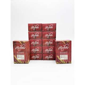 Reshma Beauty Rosemary Soap | Infused with Rosemary Oil and Olive Oil | Anti-Aging Face & Body Soap Bar |Suitable for Normal to Dry Skin | Calming and Rejuvenating |(Pack Of 12)