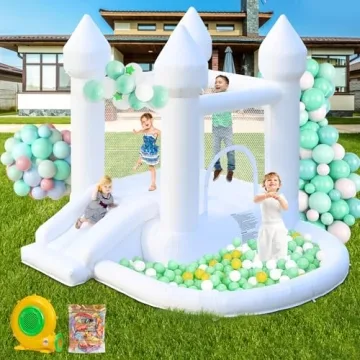 AONESY Inflatable Bounce House with Ball Pit and Slide