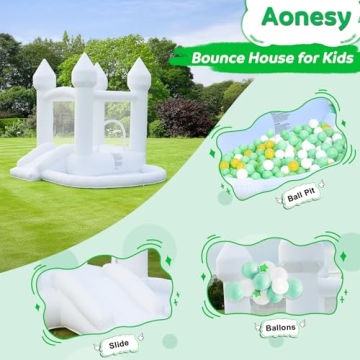 AONESY Inflatable Bounce House with Ball Pit and Slide