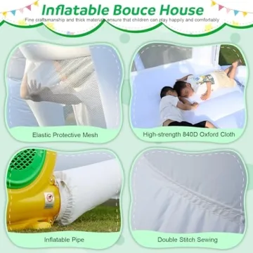 AONESY Inflatable Bounce House with Ball Pit and Slide