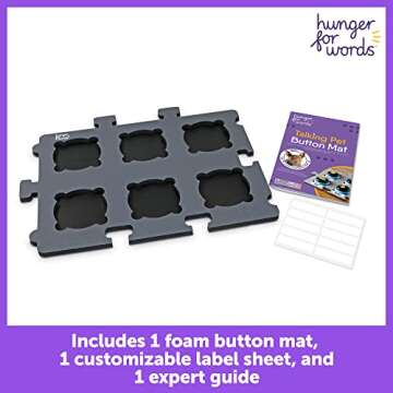 Hunger for Words Talking Pet Button Mat - 1 Piece Single Mat Holds Up to 6 Buttons, Talking Dog Butt...