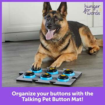 Hunger for Words Talking Pet Button Mat - 1 Piece Single Mat Holds Up to 6 Buttons, Talking Dog Button Mat, Talking Dog Button Storage (Buttons Sold Separately)