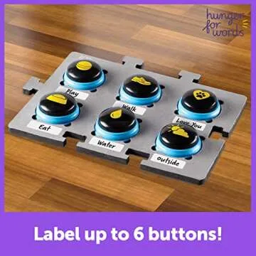 Hunger for Words Talking Pet Button Mat - 1 Piece Single Mat Holds Up to 6 Buttons, Talking Dog Button Mat, Talking Dog Button Storage (Buttons Sold Separately)