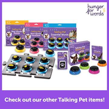 Hunger for Words Talking Pet Button Mat - 1 Piece Single Mat Holds Up to 6 Buttons, Talking Dog Button Mat, Talking Dog Button Storage (Buttons Sold Separately)