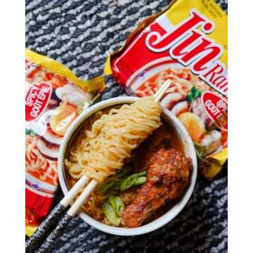 OTTOGI Jin Ramen Spicy Flavor, 4.23 oz (Pack of 18) - Authentic Korean Instant Noodles, Rich and Savory Broth, Quick and Easy Meal