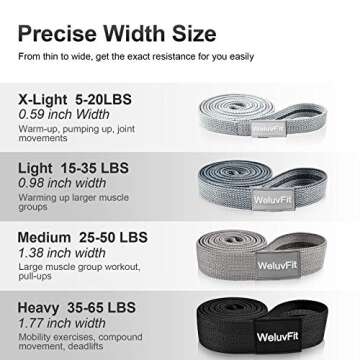 Long Resistance Bands, WeluvFit Workout Bands Resistance for Women and Men, Fitness Loop Booty Stret...